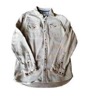 Jetty Mens Shirt Large Gray Stripe Button Down Long Sleeve Surf Skate Casual L